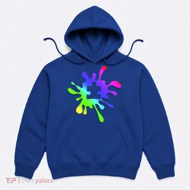 Autism Rainbow Puzzle Splatter  Hoodie