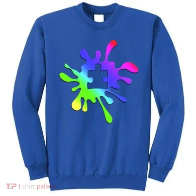 Autism Rainbow Puzzle Splatter  Sweatshirt