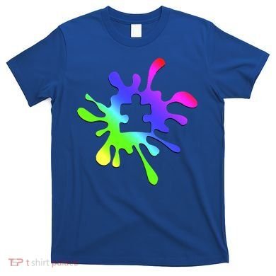 Autism Rainbow Puzzle Splatter  T-Shirt