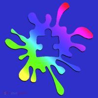 Autism Rainbow Puzzle Splatter  Button thumb 1