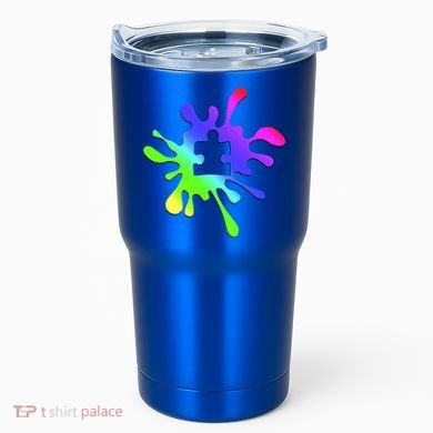 Autism Rainbow Puzzle Splatter  Tumbler