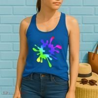 Autism Rainbow Puzzle Splatter  Women's Tank Top thumb 2