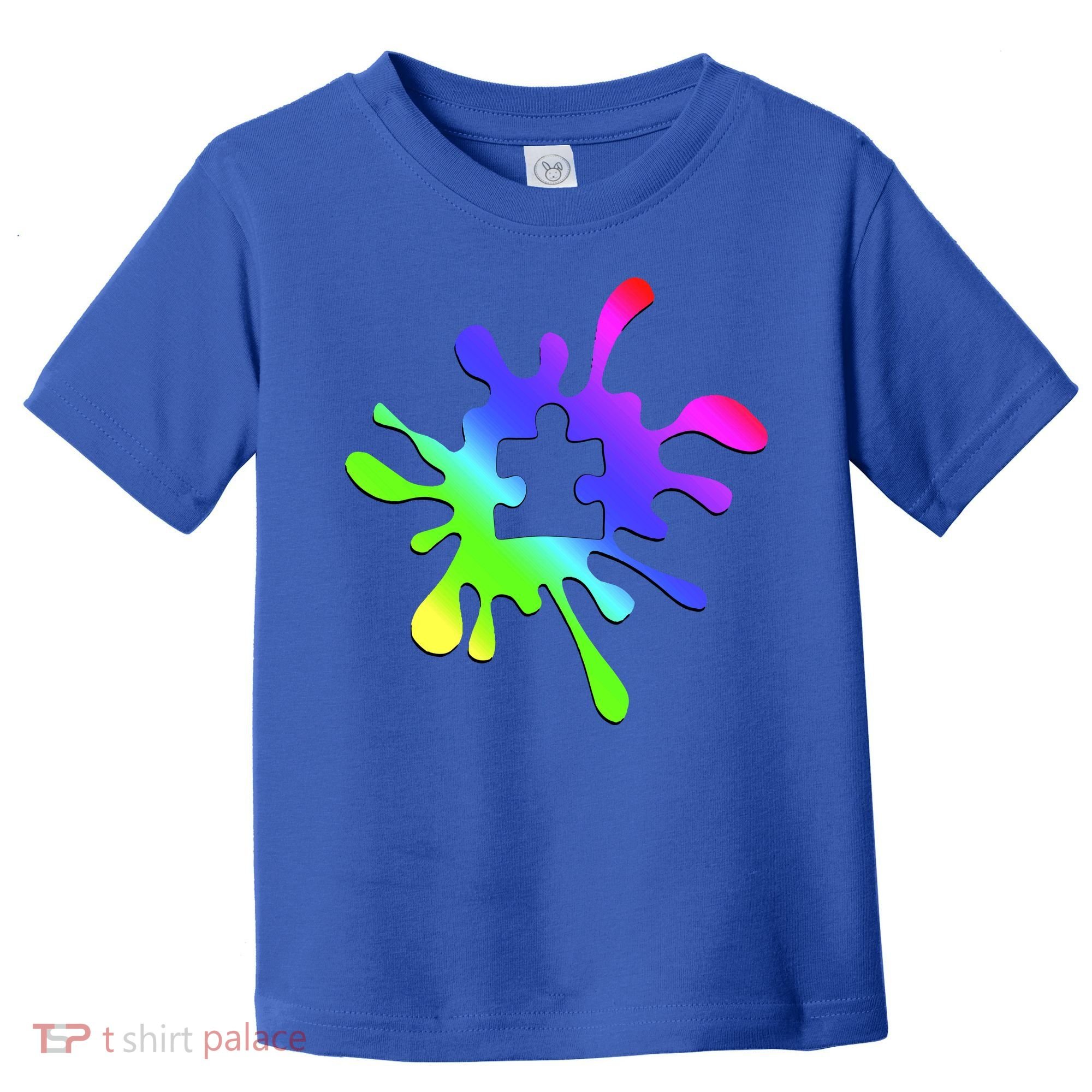 Autism Rainbow Puzzle Splatter  Toddler T-Shirt