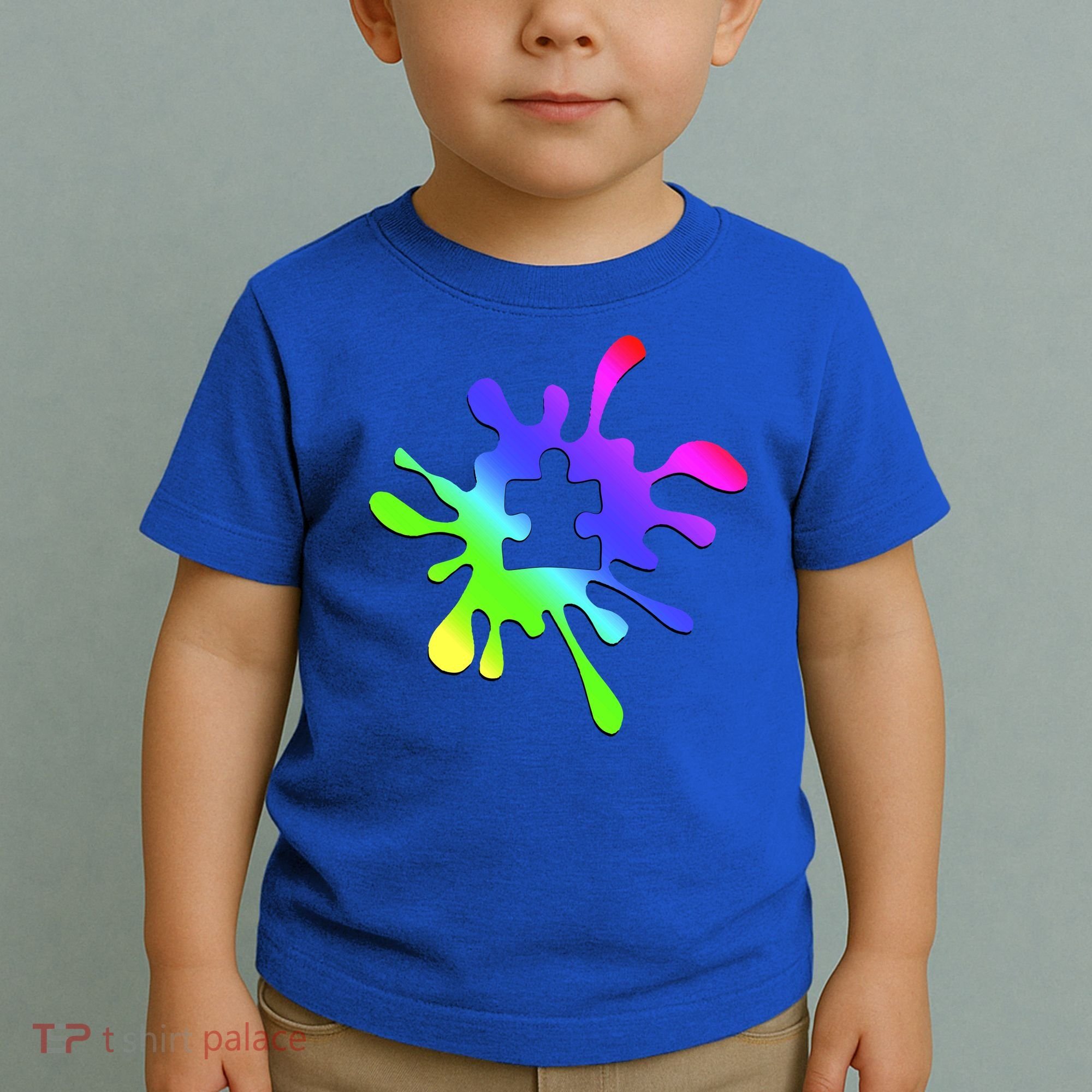 Autism Rainbow Puzzle Splatter  Toddler T-Shirt