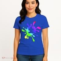 Autism Rainbow Puzzle Splatter  Women's T-Shirt thumb 4
