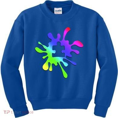 Autism Rainbow Puzzle Splatter  Kids Sweatshirt