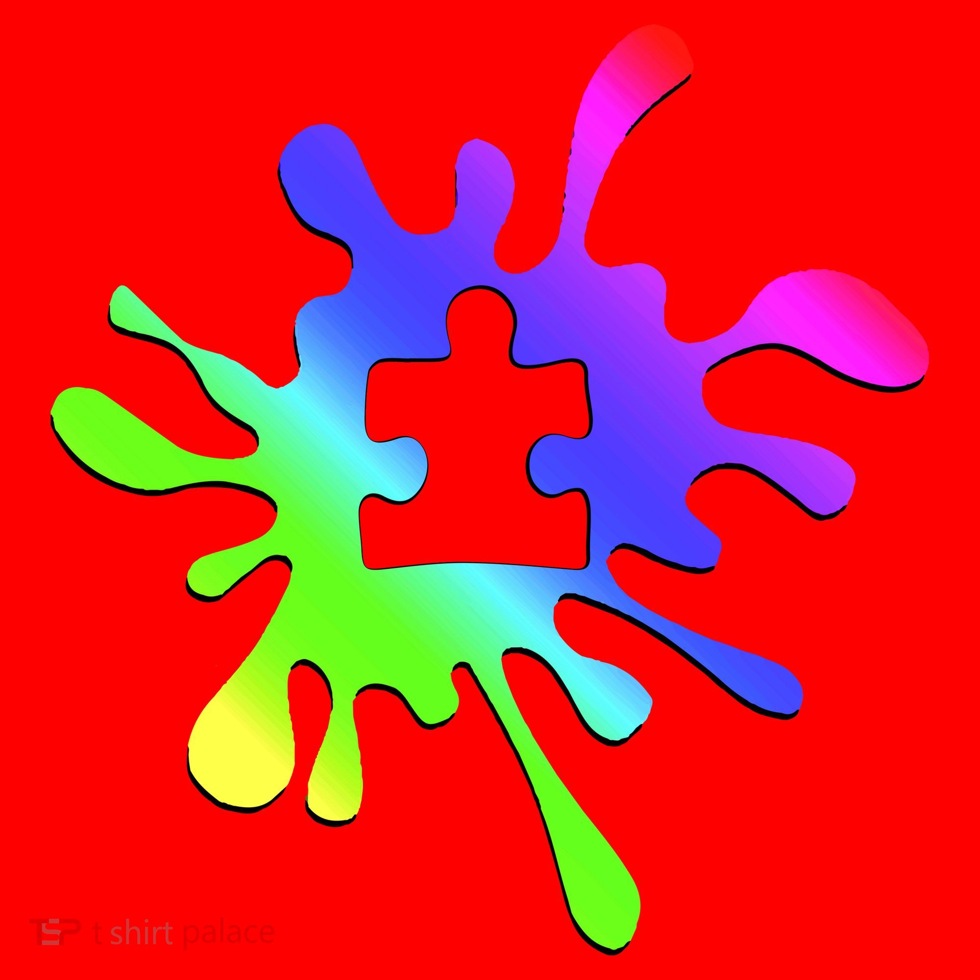 Autism Rainbow Puzzle Splatter  Santa Hat