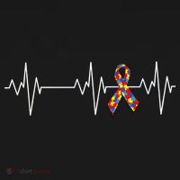 Autism Ribbon Heartbeat Pulse Backpack thumb 2