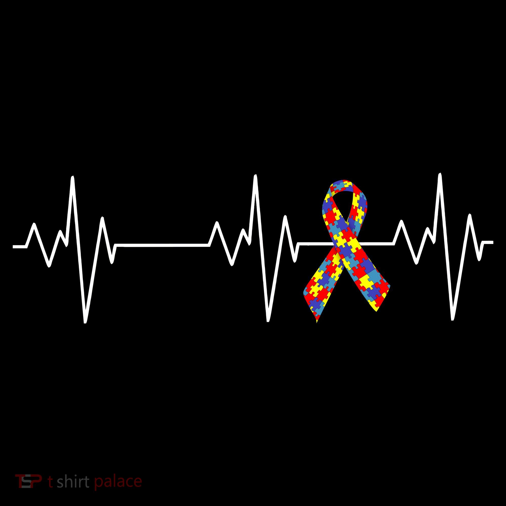 Autism Ribbon Heartbeat Pulse Ornament