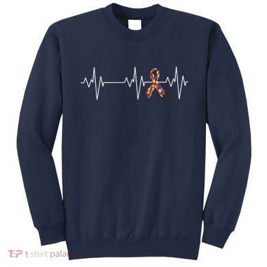 Autism Ribbon Heartbeat Pulse Sweatshirt