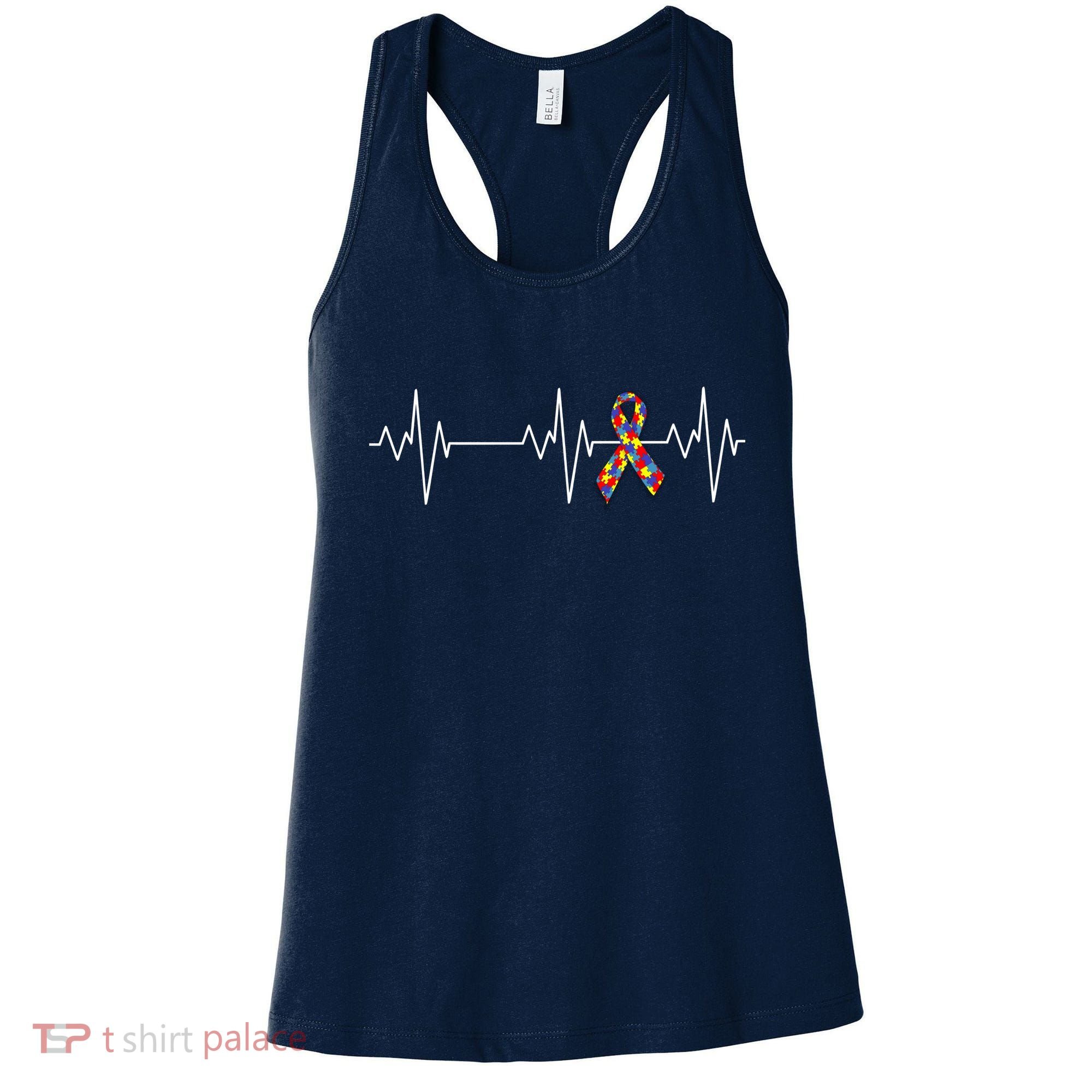 Autism Ribbon Heartbeat Pulse Women's Tank Top