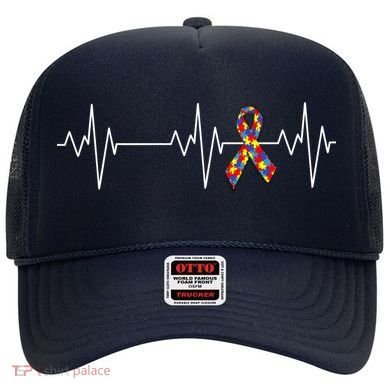 Autism Ribbon Heartbeat Pulse Hat