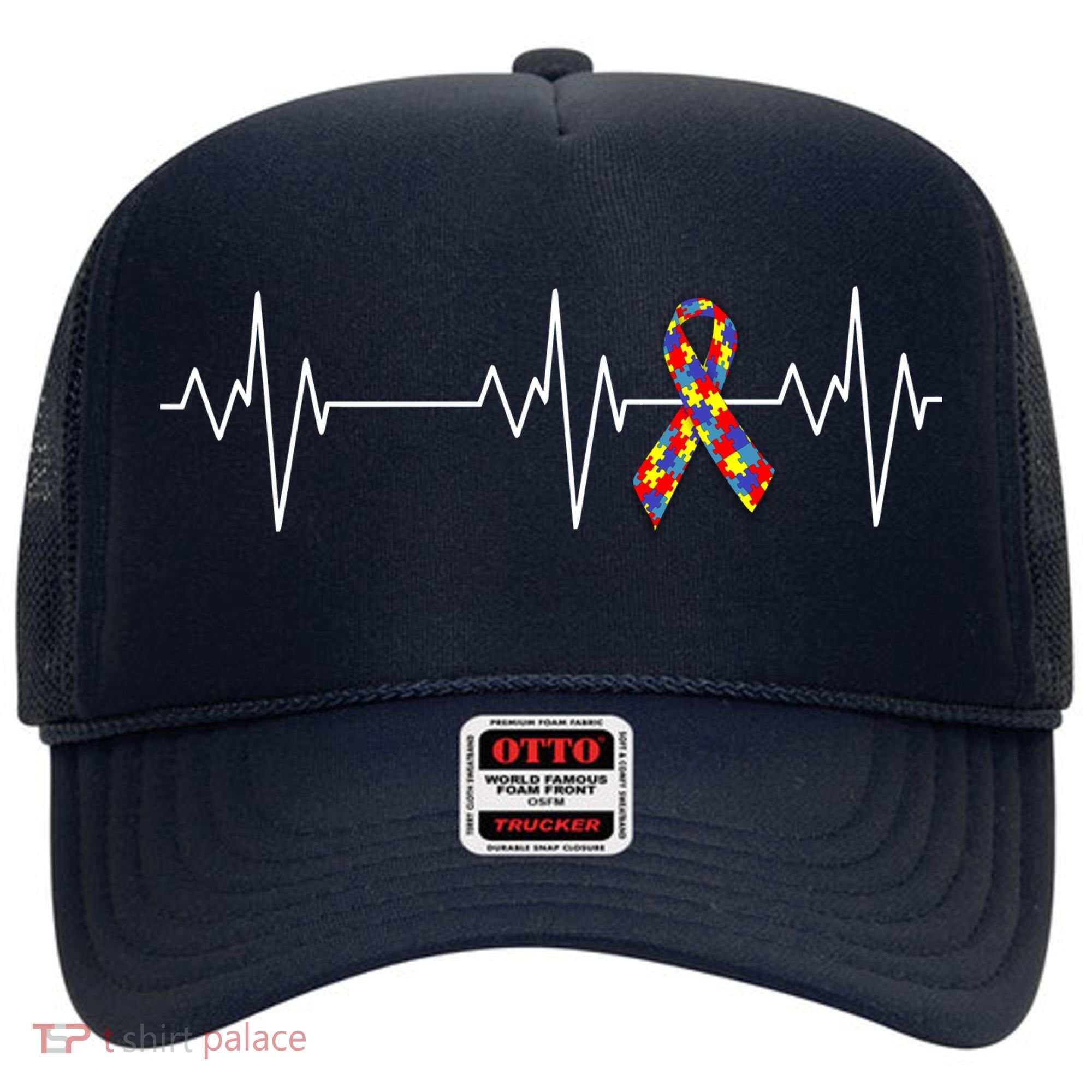 Autism Ribbon Heartbeat Pulse Hat