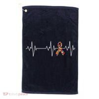 Autism Ribbon Heartbeat Pulse Golf Towel thumb 0