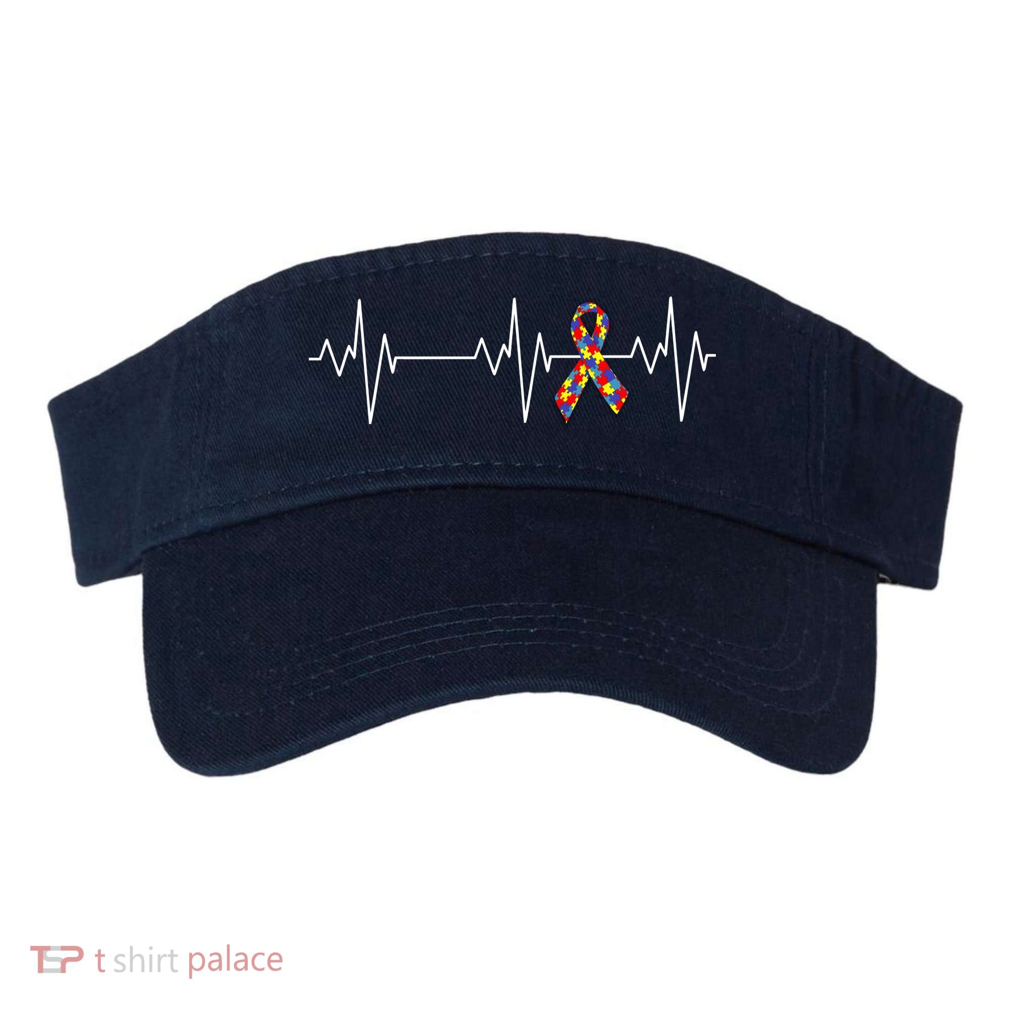 Autism Ribbon Heartbeat Pulse Visor