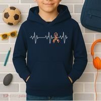 Autism Ribbon Heartbeat Pulse Kids Hoodie thumb 2