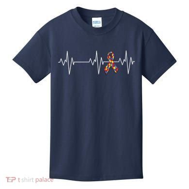 Autism Ribbon Heartbeat Pulse Kids T-Shirt