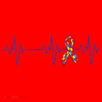 Autism Ribbon Heartbeat Pulse Santa Hat thumb 1