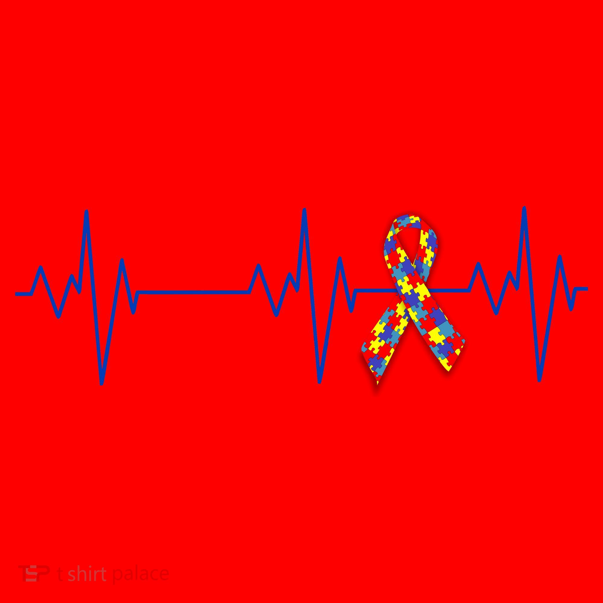 Autism Ribbon Heartbeat Pulse Santa Hat