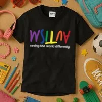 Autism Seeing The World Differently Kids T-Shirt thumb 3