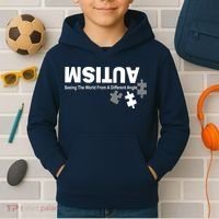 Autism Seeing The World From A Different Angle Kids Hoodie thumb 2