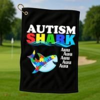 Autism Shark Golf Towel thumb 1