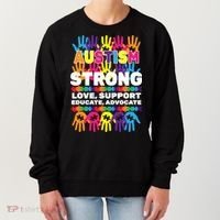 Autism Strong Handprints Love Support Women's Sweatshirt thumb 0