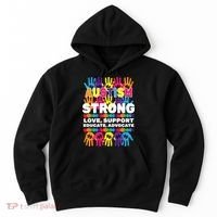 Autism Strong Handprints Love Support Hoodie thumb 0