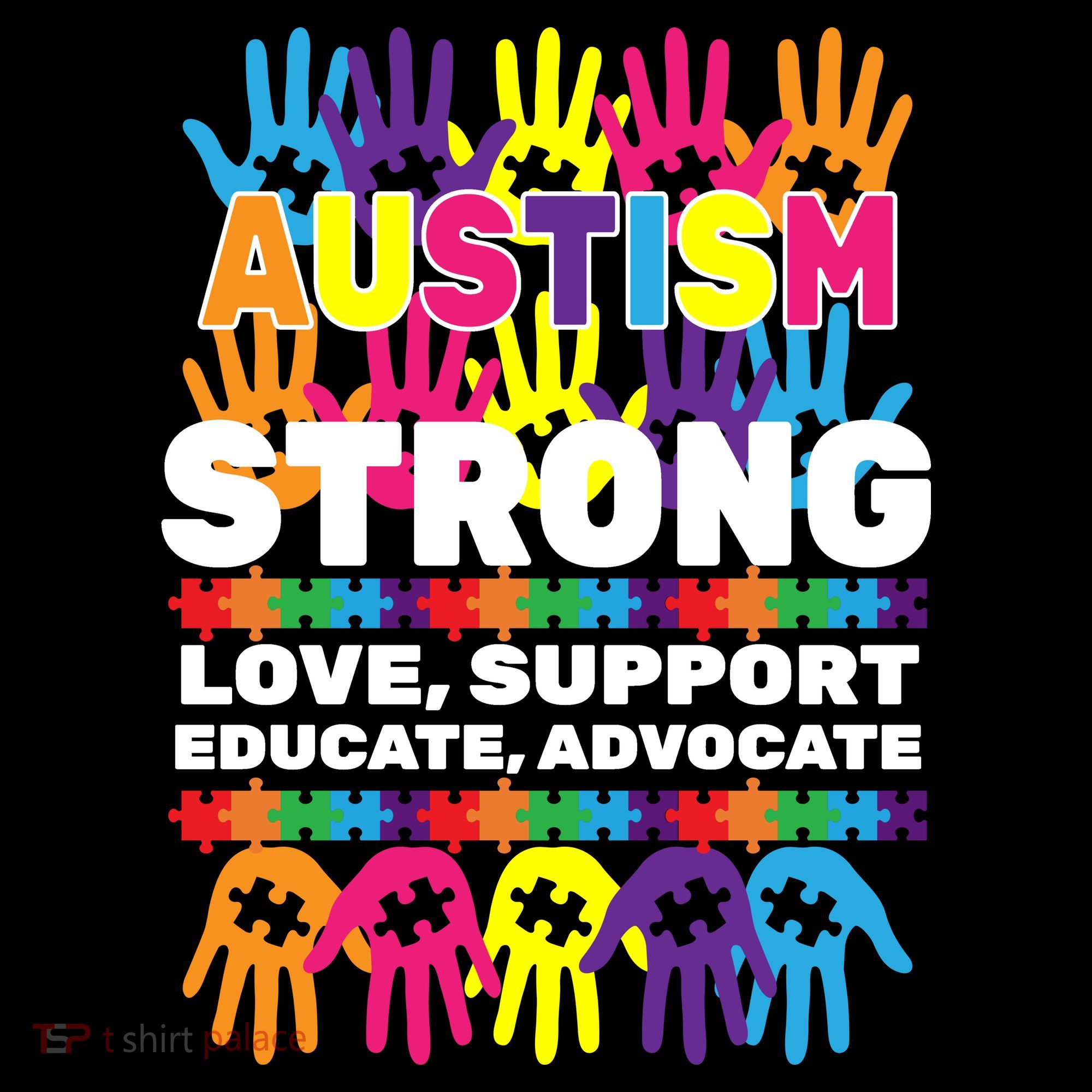 Autism Strong Handprints Love Support Apron