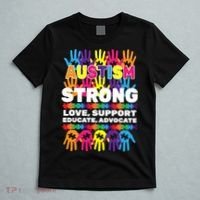 Autism Strong Handprints Love Support T-Shirt thumb 5