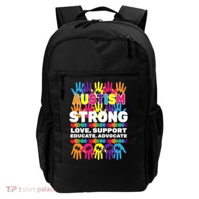 Autism Strong Handprints Love Support Backpack