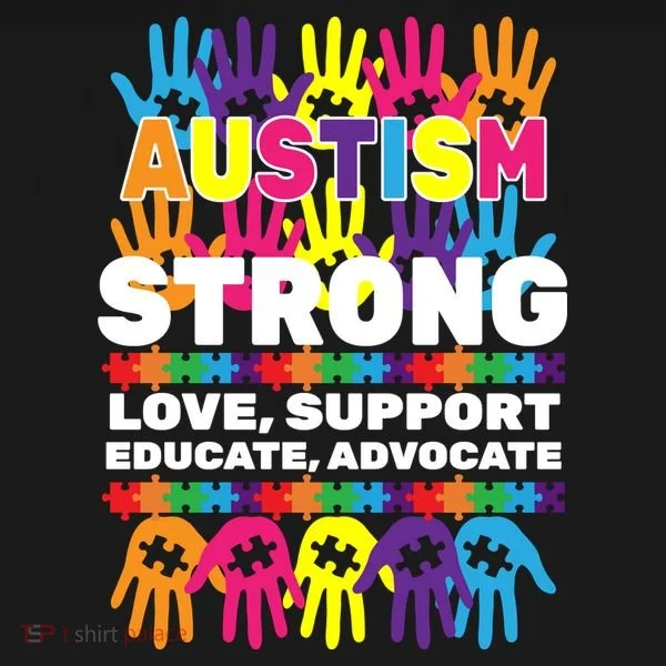 Autism Strong Handprints Love Support Bucket Hat