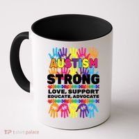 Autism Strong Handprints Love Support Coffee Mug thumb 0