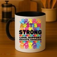 Autism Strong Handprints Love Support Coffee Mug thumb 4