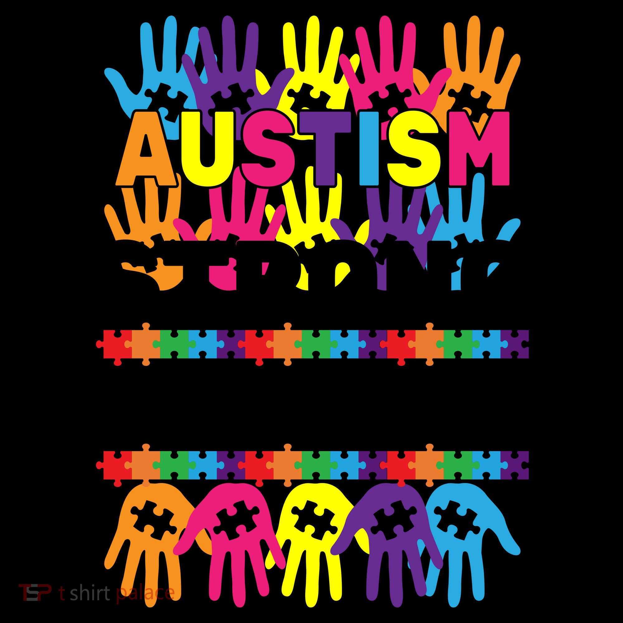 Autism Strong Handprints Love Support Coffee Mug
