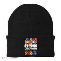 Autism Strong Handprints Love Support Beanie thumb 0