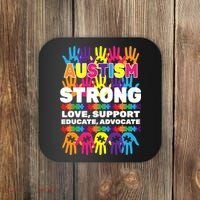 Autism Strong Handprints Love Support Coaster thumb 0