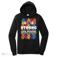 Autism Strong Handprints Love Support Women's Hoodie thumb 0