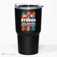 Autism Strong Handprints Love Support Tumbler thumb 0