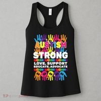 Autism Strong Handprints Love Support Women's Tank Top thumb 3