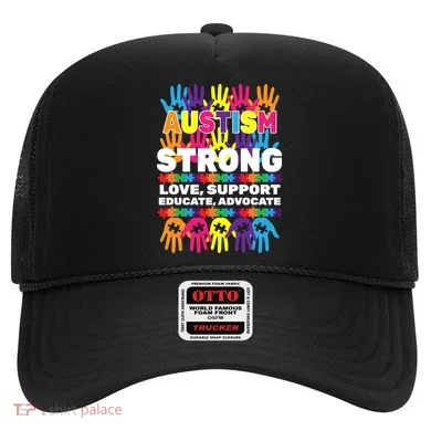 Autism Strong Handprints Love Support Hat