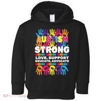 Autism Strong Handprints Love Support Toddler Hoodie thumb 0