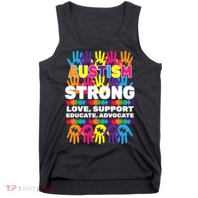 Autism Strong Handprints Love Support Tank Top