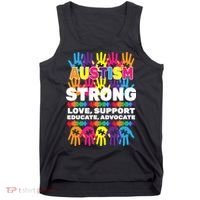 Autism Strong Handprints Love Support Tank Top thumb 0