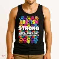 Autism Strong Handprints Love Support Tank Top thumb 3