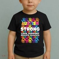 Autism Strong Handprints Love Support Toddler T-Shirt thumb 2