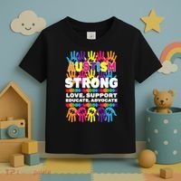 Autism Strong Handprints Love Support Toddler T-Shirt thumb 3