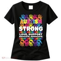 Autism Strong Handprints Love Support Women's T-Shirt thumb 0