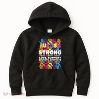 Autism Strong Handprints Love Support Kids Hoodie thumb 0
