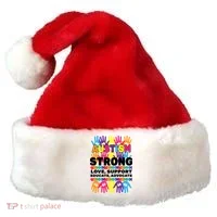 Autism Strong Handprints Love Support Santa Hat thumb 0